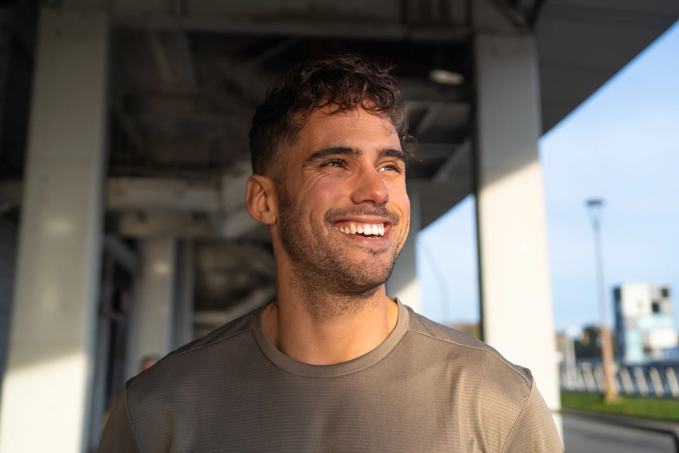 Veteran smiling after an active recovery session